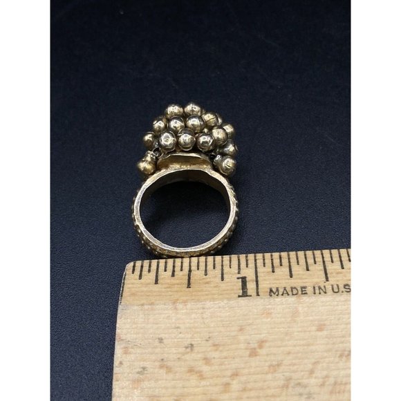Brass Ball Cluster & Snake Wrap Women’s Costume Ring Small Size Lot 2 - Picture 6 of 12
